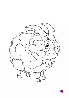 Coloriage Pokémon - 832 - Moumouflon