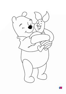 Coloriage Winnie l'ourson - Winnie l’ourson et Porcinet