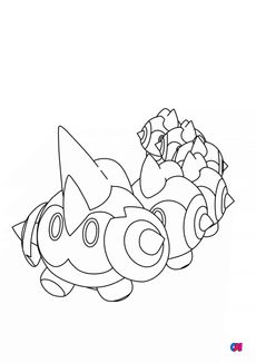 Coloriage Pokémon - 870 - Hexadron