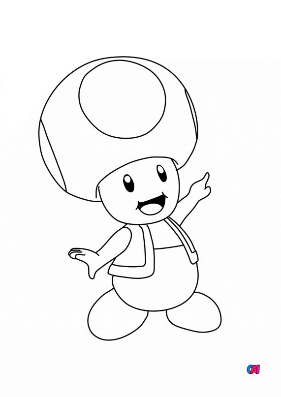 Coloriage Mario à Imprimer Toad 