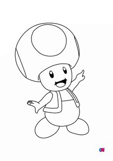 Coloriage Mario - Toad