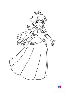 Coloriage Mario - Princesse Peach