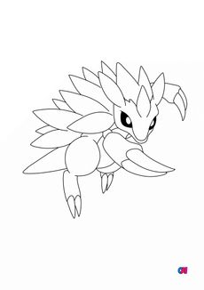 Coloriage Pokémon - 28 - Sablaireau