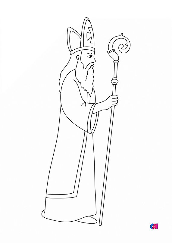 Coloriage de Noël à imprimer  Saint Nicolas