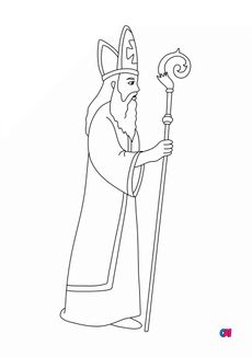Coloriage de Noël - Saint Nicolas