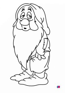 Coloriage Blanche Neige - Dormeur
